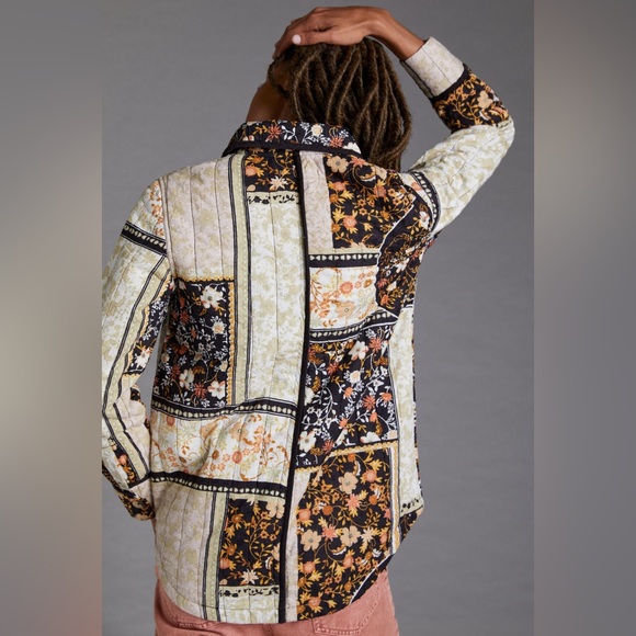 Anthropologie Patchwork Quilted Shirt Jacket - Picture 2 of 10